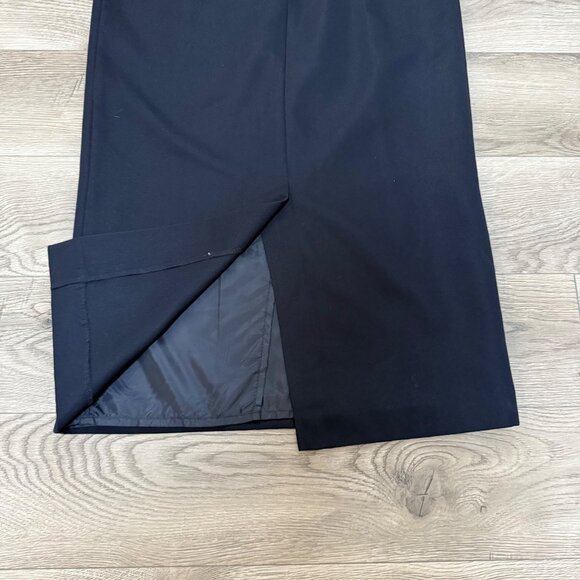 Michele Navy Blue Pencil Skirt Long Midi Size 10 VTG Casual Career Chic Fashion - Picture 4 of 11